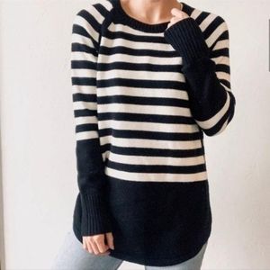 anthropologie striped block sweater